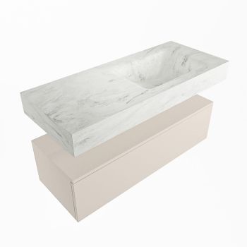 corian waschtisch set alan dlux 110 cm weiß marmor opalo ADX110lin1lR1opa