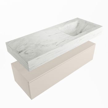 corian waschtisch set alan dlux 120 cm weiß marmor opalo ADX120lin1lR0opa