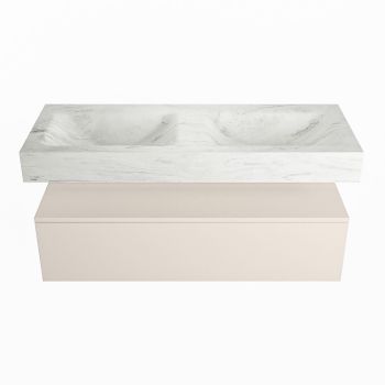 corian waschtisch set alan dlux 120 cm weiß marmor opalo ADX120lin1lD2opa