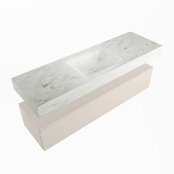 corian waschtisch set alan dlux 150 cm weiß marmor opalo ADX150lin1lM1opa