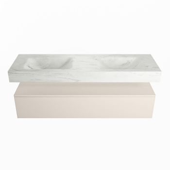 corian waschtisch set alan dlux 150 cm weiß marmor opalo ADX150lin1lD2opa