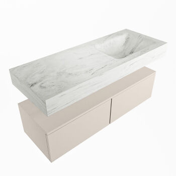corian waschtisch set alan dlux 120 cm weiß marmor opalo ADX120lin2lR0opa