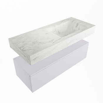 corian waschtisch set alan dlux 110 cm weiß marmor opalo ADX110cal1lR1opa