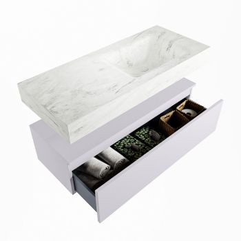 corian waschtisch set alan dlux 110 cm weiß marmor opalo ADX110cal1lR1opa