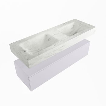 corian waschtisch set alan dlux 130 cm weiß marmor opalo ADX130cal1lD0opa