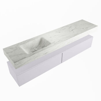 corian waschtisch set alan dlux 200 cm weiß marmor opalo ADX200cal2ll1opa
