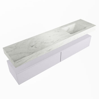 corian waschtisch set alan dlux 200 cm weiß marmor opalo ADX200cal2lR1opa