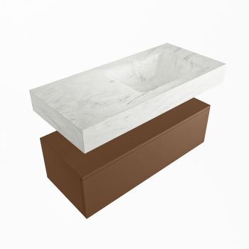 corian waschtisch set alan dlux 100 cm weiß marmor opalo ADX100Rus1lR0opa