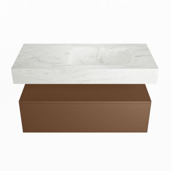 corian waschtisch set alan dlux 100 cm weiß marmor opalo ADX100Rus1lR1opa