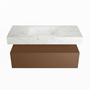 corian waschtisch set alan dlux 110 cm weiß marmor opalo ADX110Rus1lM0opa