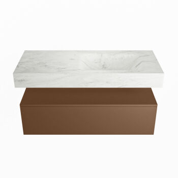 corian waschtisch set alan dlux 110 cm weiß marmor opalo ADX110Rus1lR1opa