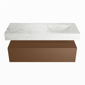 corian waschtisch set alan dlux 120 cm weiß marmor opalo ADX120Rus1lR0opa