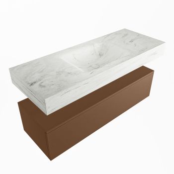 corian waschtisch set alan dlux 120 cm weiß marmor opalo ADX120Rus1lM1opa
