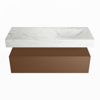 corian waschtisch set alan dlux 120 cm weiß marmor opalo ADX120Rus1lR1opa