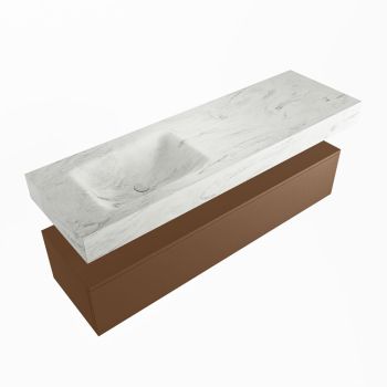corian waschtisch set alan dlux 150 cm weiß marmor opalo ADX150Rus1ll1opa