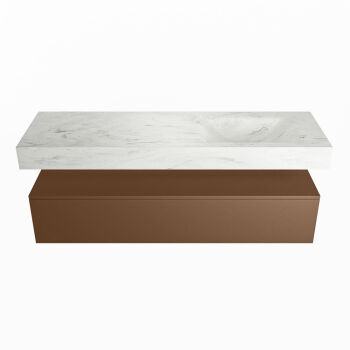 corian waschtisch set alan dlux 150 cm weiß marmor opalo ADX150Rus1lR1opa
