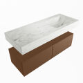 corian waschtisch set alan dlux 120 cm weiß marmor opalo ADX120Rus2lR0opa