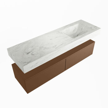corian waschtisch set alan dlux 150 cm weiß marmor opalo ADX150Rus2lR0opa