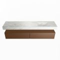 corian waschtisch set alan dlux 200 cm weiß marmor opalo ADX200Rus2lR0opa