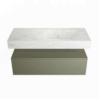 corian waschtisch set alan dlux 110 cm weiß marmor opalo ADX110Arm1lR1opa