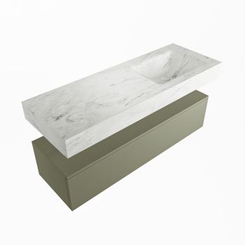 corian waschtisch set alan dlux 130 cm weiß marmor opalo ADX130Arm1lR1opa