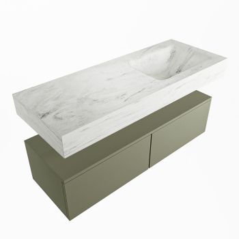 corian waschtisch set alan dlux 120 cm weiß marmor opalo ADX120Arm2lR1opa