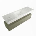 corian waschtisch set alan dlux 150 cm weiß marmor opalo ADX150Arm2lM1opa