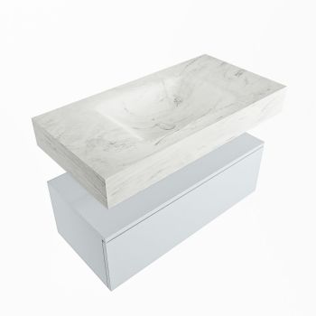 corian waschtisch set alan dlux 90 cm weiß marmor opalo ADX90cla1lM0opa