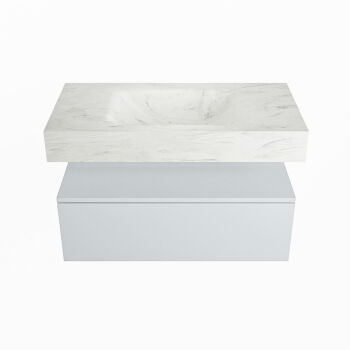 corian waschtisch set alan dlux 90 cm weiß marmor opalo ADX90cla1lM1opa