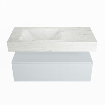 corian waschtisch set alan dlux 100 cm weiß marmor opalo ADX100cla1ll0opa