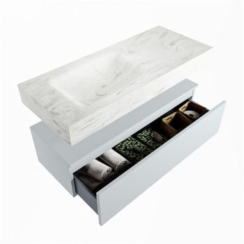 corian waschtisch set alan dlux 110 cm weiß marmor opalo ADX110cla1ll1opa