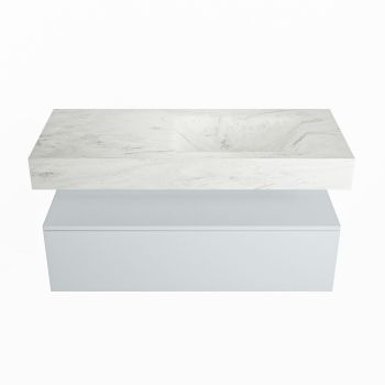 corian waschtisch set alan dlux 110 cm weiß marmor opalo ADX110cla1lR1opa