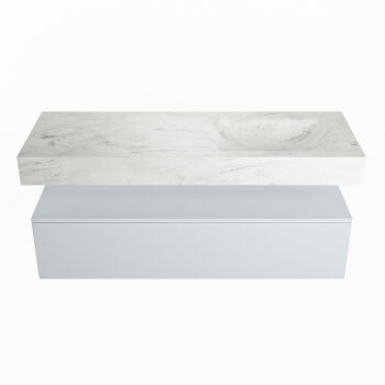 corian waschtisch set alan dlux 130 cm weiß marmor opalo ADX130cla1lR1opa