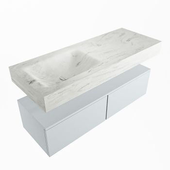 corian waschtisch set alan dlux 120 cm weiß marmor opalo ADX120cla2ll1opa