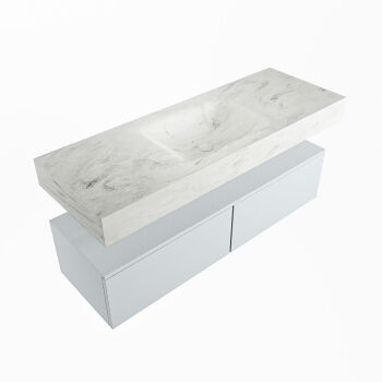 corian waschtisch set alan dlux 130 cm weiß marmor opalo ADX130cla2lM1opa