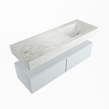corian waschtisch set alan dlux 130 cm weiß marmor opalo ADX130cla2lR1opa