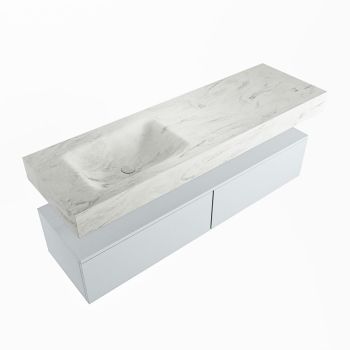 corian waschtisch set alan dlux 150 cm weiß marmor opalo ADX150cla2ll1opa