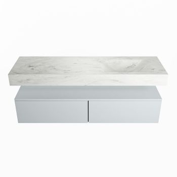 corian waschtisch set alan dlux 150 cm weiß marmor opalo ADX150cla2lR1opa