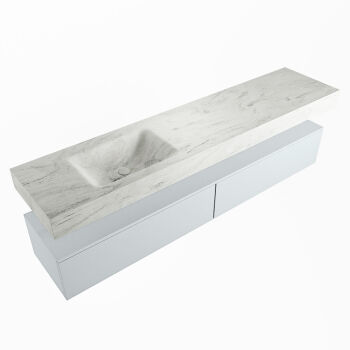 corian waschtisch set alan dlux 200 cm weiß marmor opalo ADX200cla2ll0opa