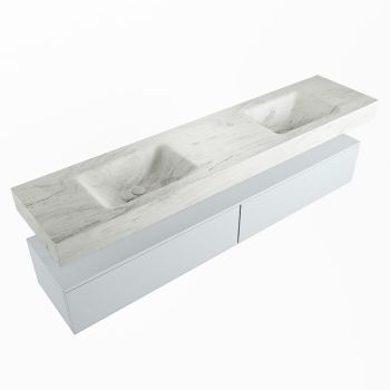 corian waschtisch set alan dlux 200 cm weiß marmor opalo ADX200cla2lD2opa