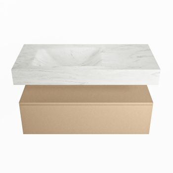 corian waschtisch set alan dlux 100 cm weiß marmor opalo ADX100oro1ll1opa
