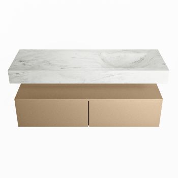 corian waschtisch set alan dlux 130 cm weiß marmor opalo ADX130oro2lR1opa