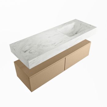 corian waschtisch set alan dlux 130 cm weiß marmor opalo ADX130oro2lR1opa