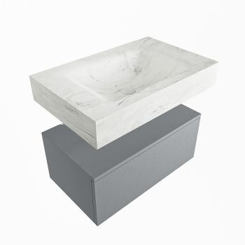 corian waschtisch set alan dlux 70 cm weiß marmor opalo ADX70Pla1lM1opa