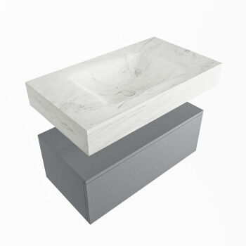 corian waschtisch set alan dlux 80 cm weiß marmor opalo ADX80Pla1lM0opa