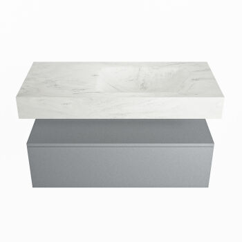 corian waschtisch set alan dlux 100 cm weiß marmor opalo ADX100Pla1lR0opa
