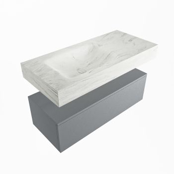 corian waschtisch set alan dlux 100 cm weiß marmor opalo ADX100Pla1ll1opa