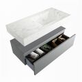 corian waschtisch set alan dlux 100 cm weiß marmor opalo ADX100Pla1lR1opa