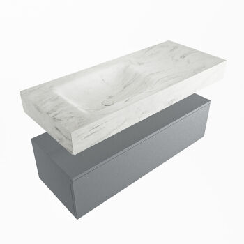 corian waschtisch set alan dlux 110 cm weiß marmor opalo ADX110Pla1ll1opa