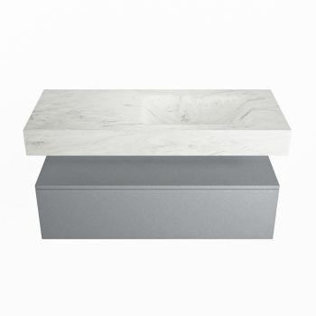 corian waschtisch set alan dlux 110 cm weiß marmor opalo ADX110Pla1lR1opa